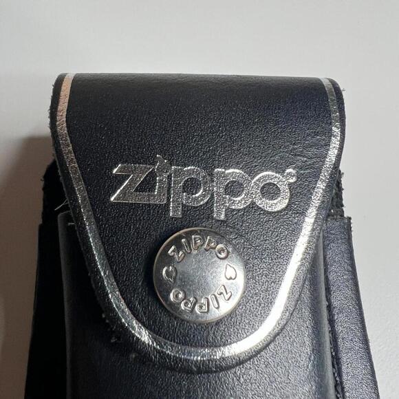 Zippo Black Leather Lighter Case Pouch with Belt Loop & Snap Closure – Genuine - Picture 4 of 4